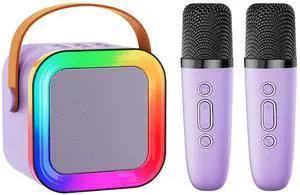 Mini Karaoke Machine Speaker for Kids Adults,Portable Bluetooth with 1-2 Wireless Microphones,Christmas Birthday Gifts Toys Girls Boys Ages 4, 5, 6,7, 8,9,10,11,12+ Years Old Toddler (Purple - 2 Mic) Mini Karaoke Machine Speaker for Kids Adults,Portable Bluetooth with 1-2 Wireless Microphones,Christmas Birthday Gifts Toys Girls Boys Ages 4, 5, 6,7, 8,9,10,11,12+ Years Old Toddler (Purple - 2 Mic)