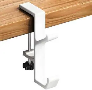 Headphone Stand - Aluminum Alloy Headphone Holder, Under Headset Stand for Desk Fit for PC Gaming Headset Hanger Hook Suitable for Office, Computer, Student Class Desk, Handmade Creator Table (Blanco) Headphone Stand - Aluminum Alloy Headphone Holder, Under Headset Stand for Desk Fit for PC Gaming Headset Hanger Hook Suitable for Office, Computer, Student Class Desk, Handmade Creator Table (Blanco)