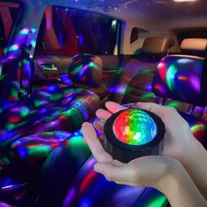 Car Disco Ball Light with 2 Modes (Sound Activated/Auto Flash) - Magnetic Base, Rechargeable Battery & USB Cable, Vehicle Party Lights for Interior Decor(Black) Car Disco Ball Light with 2 Modes (Sound Activated/Auto Flash) - Magnetic Base, Rechargeable Battery & USB Cable, Vehicle Party Lights for Interior Decor(Black)