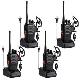 Walkie Talkies 888S Rechargeable Long Range with Earpieces for Adults, 16 Channel Professional Radio Handheld Two Way Radios Li-ion Battery and Charger Included (4pack with 4 earpiece) Walkie Talkies 888S Rechargeable Long Range with Earpieces for Adults, 16 Channel Professional Radio Handheld Two Way Radios Li-ion Battery and Charger Included (4pack with 4 earpiece)