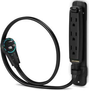 360 Degree Rotating Flat Extension Cord 1 Ft Multi 3 Outlet Power Cord with Mounting Bracket, Grounded 16 AWG UL Certified, Black 360 Degree Rotating Flat Extension Cord 1 Ft Multi 3 Outlet Power Cord with Mounting Bracket, Grounded 16 AWG UL Certified, Black