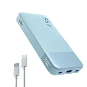 Portable Charger, 10000mAh Power Bank Fast Charging, Battery Pack with C to C Cable, Battery Bank with Digital Display for iPhone iPad Android etc (Blue, 35W) Portable Charger, 10000mAh Power Bank Fast Charging, Battery Pack with C to C Cable, Battery Bank with Digital Display for iPhone iPad Android etc (Blue, 35W)