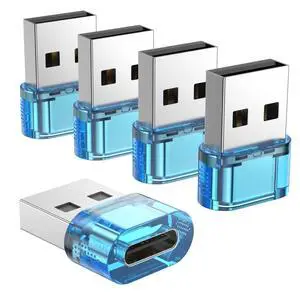 USB Male to Type C Adapter 5 Packs,USB to USB C Super Fast Charging Transfer and OTG Function, A to C Adapter Compatible with iPhone15/16/17 Plus Pro Max/iPad Pro Air 4 Mini 6 etc USB Male to Type C Adapter 5 Packs,USB to USB C Super Fast Charging Transfer and OTG Function, A to C Adapter Compatible with iPhone15/16/17 Plus Pro Max/iPad Pro Air 4 Mini 6 etc