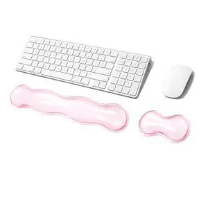 Gel Keyboard Wrist Rest Set, Clear Wrist Rest for Keyboard and Mouse, Ergonomic Keyboard Mouse Wrist Rest for Typing Pain Relief, Suitable for Office, Gaming, Computer, Laptop - Pink Gel Keyboard Wrist Rest Set, Clear Wrist Rest for Keyboard and Mouse, Ergonomic Keyboard Mouse Wrist Rest for Typing Pain Relief, Suitable for Office, Gaming, Computer, Laptop - Pink