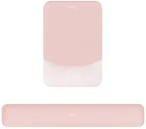 Wrist Rest Support for Mouse Pad&Keyboard Set, Rectangular Ergonomic Mousepad Non-Slip Base Home/Office Pain Relief&Easy Typing Pad with Neoprene Cloth&Raised Silicone Lining, Baby Pink Wrist Rest Support for Mouse Pad&Keyboard Set, Rectangular Ergonomic Mousepad Non-Slip Base Home/Office Pain Relief&Easy Typing Pad with Neoprene Cloth&Raised Silicone Lining, Baby Pink