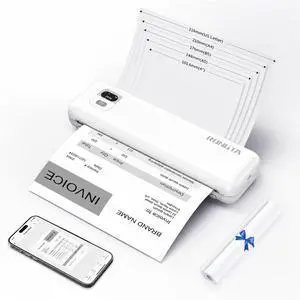 Portable Printer Wireless for Travel, F82 Inkless Bluetooth Thermal Printers, Compatible with iOS, Android, Laptop, Support 8.5"x11" US Letter&A4 for Office, Home, Car (White) Portable Printer Wireless for Travel, F82 Inkless Bluetooth Thermal Printers, Compatible with iOS, Android, Laptop, Support 8.5"x11" US Letter&A4 for Office, Home, Car (White)