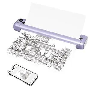 Portable Printer, Bluetooth Inkless Thermal Printer Wireless for Travel, Compatible with Android iOS Phone & Laptop, Supports 8.5" X 11" US Letter for Office, Home, Car, F81 (Purple) Portable Printer, Bluetooth Inkless Thermal Printer Wireless for Travel, Compatible with Android iOS Phone & Laptop, Supports 8.5" X 11" US Letter for Office, Home, Car, F81 (Purple)