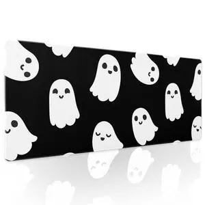 Halloween Cute Ghost Mouse Pad Kawaii Cartoon Spooky Funny Spirit Extended Desk Mat Non-Slip Rubber Base Stitched Edge Large XL Black White Mousepad for Desk Gaming Laptop Desktop,31.5×11.8 Inch Halloween Cute Ghost Mouse Pad Kawaii Cartoon Spooky Funny Spirit Extended Desk Mat Non-Slip Rubber Base Stitched Edge Large XL Black White Mousepad for Desk Gaming Laptop Desktop,31.5×11.8 Inch