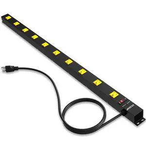 10 Outlet Long Power Strip Wide Spaced Metal Power Strip with 4FT Cord | Heavy Duty Industrial Power Strip for Work Bench Garage Shop, Overload 2100J Protection Switch, ETL Listed (15A/1875W), Black 10 Outlet Long Power Strip Wide Spaced Metal Power Strip with 4FT Cord | Heavy Duty Industrial Power Strip for Work Bench Garage Shop, Overload 2100J Protection Switch, ETL Listed (15A/1875W), Black