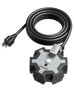 Industrial Power Strip with 5-Outlet, 15FT Heavy Duty Extension Cord for Garage, Workshop, ETL Listed, 14/3 AWG SJTW, Circuit Breaker, Swivel Safety Covers Industrial Power Strip with 5-Outlet, 15FT Heavy Duty Extension Cord for Garage, Workshop, ETL Listed, 14/3 AWG SJTW, Circuit Breaker, Swivel Safety Covers