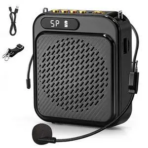 Bluetooth Voice Amplifier for Teachers, 10W Portable Voice Amplifier with Mic Wired, Personal Microphone Headset and Speaker for Classroom, Tour Guide, Elderly, Yoga (Black) Bluetooth Voice Amplifier for Teachers, 10W Portable Voice Amplifier with Mic Wired, Personal Microphone Headset and Speaker for Classroom, Tour Guide, Elderly, Yoga (Black)