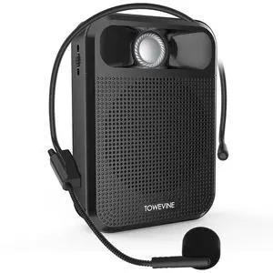 Portable Voice Amplifier, Towevine Rechargeable Microphone for Teachers, Speaker with Headset and Waistband for Classroom, Singing, Coach, Training, Presentation, Tour Guide Portable Voice Amplifier, Towevine Rechargeable Microphone for Teachers, Speaker with Headset and Waistband for Classroom, Singing, Coach, Training, Presentation, Tour Guide