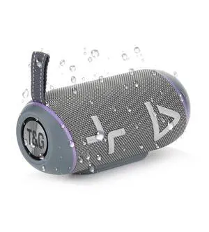 IPX6 Waterproof, Portable Bluetooth Speaker with Stereo Sound, Wireless Speakers with RGB lights, TWS Pairing, BT5.3/TF-Card, for Home, Party, Travel, Outdoor, Beach, Computer Peripherals (Gray) IPX6 Waterproof, Portable Bluetooth Speaker with Stereo Sound, Wireless Speakers with RGB lights, TWS Pairing, BT5.3/TF-Card, for Home, Party, Travel, Outdoor, Beach, Computer Peripherals (Gray)