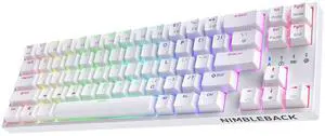 NB681 Nimbleback Wired 65% Mechanical Keyboard, RGB Backlit Ultra-Compact 68 Keys Gaming Keyboard with Hot-Swappable Switch and Stand-Alone Arrow/Control Keys (Hot Swappable Brown Switch, White) NB681 Nimbleback Wired 65% Mechanical Keyboard, RGB Backlit Ultra-Compact 68 Keys Gaming Keyboard with Hot-Swappable Switch and Stand-Alone Arrow/Control Keys (Hot Swappable Brown Switch, White)