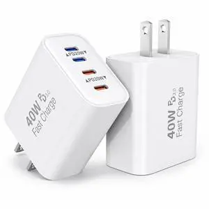 40W USB C Charger Block, 2Pack 4-Port USB C Wall Fast Charging Blocks Plug, PD3.0 Multiport Type-C Power Adapter iPhone Charger Brick Box for iPhone 17/Air/16/15/14/13/12 Pro Max, iPad, Samsung & More 40W USB C Charger Block, 2Pack 4-Port USB C Wall Fast Charging Blocks Plug, PD3.0 Multiport Type-C Power Adapter iPhone Charger Brick Box for iPhone 17/Air/16/15/14/13/12 Pro Max, iPad, Samsung & More