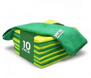 Microfiber Cleaning Cloths 16"x16" - Ultra Absorbent Cleaning Rags for Housekeeping - Reusable Microfiber Towels in Yellow and Green - Detailing Supplies for Kitchen Car Windows 10 Pack Microfiber Cleaning Cloths 16"x16" - Ultra Absorbent Cleaning Rags for Housekeeping - Reusable Microfiber Towels in Yellow and Green - Detailing Supplies for Kitchen Car Windows 10 Pack