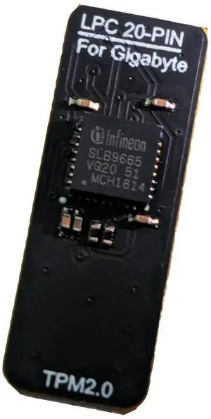TPM 2.0 Module, 20-Pin LPC Interface with infineon SLB9665, Compatible with GigaByte Motherboard TPM 2.0 Module, 20-Pin LPC Interface with infineon SLB9665, Compatible with GigaByte Motherboard
