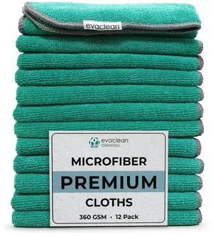 Premium Microfiber Cleaning Cloth 16"x16" - Reusable, Washable, Non-Scratch, Microfiber Towels for Cleaning, Dusting, Polishing, High Absorbency & Durability, Green, 12-Pack Premium Microfiber Cleaning Cloth 16"x16" - Reusable, Washable, Non-Scratch, Microfiber Towels for Cleaning, Dusting, Polishing, High Absorbency & Durability, Green, 12-Pack