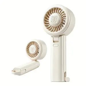 Portable Handheld Fan with Ice Compress with Hook (Cream White) Portable Handheld Fan with Ice Compress with Hook (Cream White)
