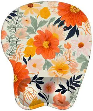 Wrist Support Mouse Pad Anti Slip Rubber Wrist Rest Mousepad 9in X 8in Small Desktop Notebook Mouse Mat for Working and Gaming (M-Orange Floral) Wrist Support Mouse Pad Anti Slip Rubber Wrist Rest Mousepad 9in X 8in Small Desktop Notebook Mouse Mat for Working and Gaming (M-Orange Floral)