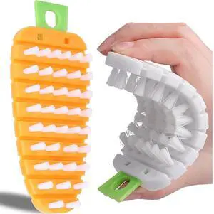 Vegetable Brush,2 Pcs Multiple Segments are Bendable Cleaning Brush (Orange,White) Vegetable Brush,2 Pcs Multiple Segments are Bendable Cleaning Brush (Orange,White)