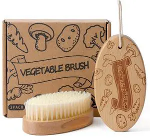 Wooden Vegetable Brush Scrubber for Food, Cute Potato Brush Scrubber with Hanging Rope, Natural-Wood Kitchen Veggie Scrubber Cleaning Potatoes, Carrots, Mushroom, Fruits (2) Wooden Vegetable Brush Scrubber for Food, Cute Potato Brush Scrubber with Hanging Rope, Natural-Wood Kitchen Veggie Scrubber Cleaning Potatoes, Carrots, Mushroom, Fruits (2)