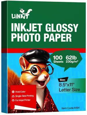100 Sheets Thick Inkjet Glossy Photo Paper Picture 8.5x11 62lb 230g 11.1mil Cardstock Postcard Brochure For Dye Ink Inkjet Printer 100 Sheets Thick Inkjet Glossy Photo Paper Picture 8.5x11 62lb 230g 11.1mil Cardstock Postcard Brochure For Dye Ink Inkjet Printer