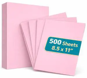 Pink Copy Paper, Colored Printer Paper, 8.5" x 11", Letter Size, 20 lb Density, 500 Pack Pink Copy Paper, Colored Printer Paper, 8.5" x 11", Letter Size, 20 lb Density, 500 Pack