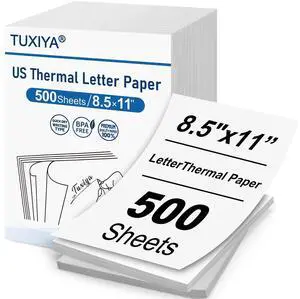 500 Sheets Thermal Printer Paper 8.5 x 11 Inch,BPA free Advanced Thermal Printing, US Letter Size Thermal Paper Compatible Most Portable Printers 500 Sheets Thermal Printer Paper 8.5 x 11 Inch,BPA free Advanced Thermal Printing, US Letter Size Thermal Paper Compatible Most Portable Printers