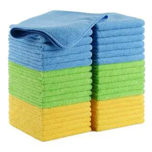 Microfiber Cleaning Cloth, 12 x 16 in, Blue, Green, Yellow, 36 Pack Microfiber Cleaning Cloth, 12 x 16 in, Blue, Green, Yellow, 36 Pack
