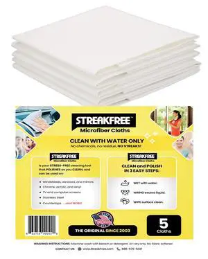 Microfiber Glass Cleaning Cloths 5 Pack 16x16 Lint Free Window & Mirror Cloths Just Add Water, No Chemicals, Streak-Free Shine Microfiber Glass Cleaning Cloths 5 Pack 16x16 Lint Free Window & Mirror Cloths Just Add Water, No Chemicals, Streak-Free Shine