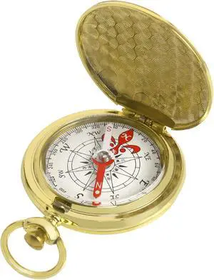 Brass Waterproof Golden Keychain Compass - Vintage Antique Design for Kids, Boy Scouts & Hiking - Survival Orienteering & Navigation Gear Brass Waterproof Golden Keychain Compass - Vintage Antique Design for Kids, Boy Scouts & Hiking - Survival Orienteering & Navigation Gear