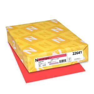 Neenah Astrobrights Color Paper, 8.5x11, 89gsm, Rocket Red, 500 Sheets (22641), 24lb Colored Paper Neenah Astrobrights Color Paper, 8.5x11, 89gsm, Rocket Red, 500 Sheets (22641), 24lb Colored Paper