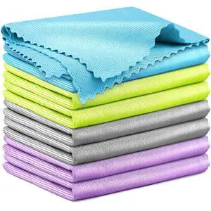Glass Polishing Cloth Streak Free Miracle Cleaning Cloth Lint Free Microfiber Cleaning Rags for Glasses Kitchen Dish Mirrors Easy Clean, Pack of 8, 16" x 12", Multicolor Glass Polishing Cloth Streak Free Miracle Cleaning Cloth Lint Free Microfiber Cleaning Rags for Glasses Kitchen Dish Mirrors Easy Clean, Pack of 8, 16" x 12", Multicolor