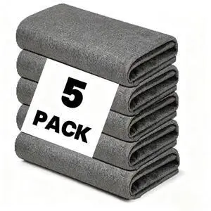 Thickened Magic Cleaning Cloths - 5 Pack Premium, Streak/Lint/Scratch-Free for Cars, Ultra-Absorbent Reusable Rags for Screens, Glass, Windows, Kitchen & Mirror, Durable, Gray (11.8''x11.8'') Thickened Magic Cleaning Cloths - 5 Pack Premium, Streak/Lint/Scratch-Free for Cars, Ultra-Absorbent Reusable Rags for Screens, Glass, Windows, Kitchen & Mirror, Durable, Gray (11.8''x11.8'')