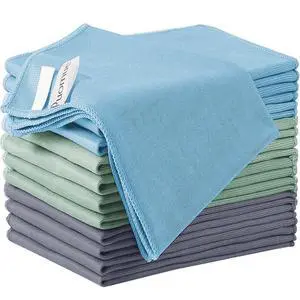 12 Pack Microfiber Glass Cleaning Cloth, 10.8 Inch X 13.8 Inch, Lint Free Quickly Clean Windows, Mirrors, Glasses, Phone Screens, Camera Lenses (Grey+Blue+Green) 12 Pack Microfiber Glass Cleaning Cloth, 10.8 Inch X 13.8 Inch, Lint Free Quickly Clean Windows, Mirrors, Glasses, Phone Screens, Camera Lenses (Grey+Blue+Green)