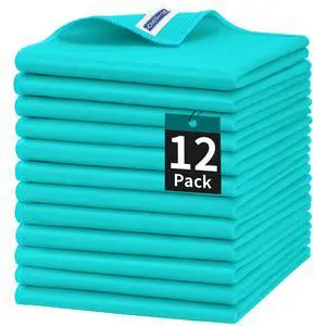 Microfiber Cleaning Cloth, 12 Pack Window Glasses Cleaning Cloth, Reusable Lint-Free Streak Free Polishing Cloth Wipes for Stainless Steel, Eyeglass, Mirror, Screen & Lense, Turquoise Microfiber Cleaning Cloth, 12 Pack Window Glasses Cleaning Cloth, Reusable Lint-Free Streak Free Polishing Cloth Wipes for Stainless Steel, Eyeglass, Mirror, Screen & Lense, Turquoise