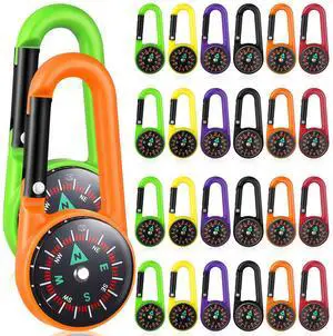 24pcs Keychain Compass Metal Carabiner Compass Small Pocket Clip On Compass Portable Mini Compass Keychain for Outdoor Hiking Camping Emergency Backpacking 24pcs Keychain Compass Metal Carabiner Compass Small Pocket Clip On Compass Portable Mini Compass Keychain for Outdoor Hiking Camping Emergency Backpacking