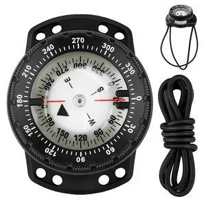 Scuba Dive Compass, Waterproof 5ATM Marine Navigation Wrist Compass with Bungee Mount and Cord, Glow in The Dark for Underwater Diving, Sailing, Camping, Kayaking, Hiking (Black) Scuba Dive Compass, Waterproof 5ATM Marine Navigation Wrist Compass with Bungee Mount and Cord, Glow in The Dark for Underwater Diving, Sailing, Camping, Kayaking, Hiking (Black)