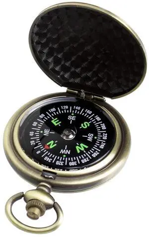 Zinc Alloy Waterproof Golden Keychain Compass - Vintage Antique Design for Kids, Boy Scouts & Hiking - Survival Orienteering & Navigation Gear Zinc Alloy Waterproof Golden Keychain Compass - Vintage Antique Design for Kids, Boy Scouts & Hiking - Survival Orienteering & Navigation Gear