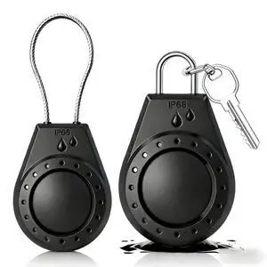 IP68 Waterproof Lockable AirTag Holder 2 Pack, Steel Cable Anti-Lost Case for Apple AirTag, for Luggage, Keys, Bikes (Black) IP68 Waterproof Lockable AirTag Holder 2 Pack, Steel Cable Anti-Lost Case for Apple AirTag, for Luggage, Keys, Bikes (Black)