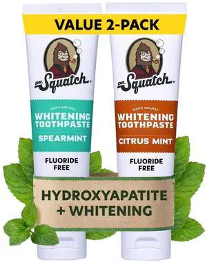 Hydroxyapatite Toothpaste Whitening - Natural, Fluoride-Free Toothpaste - Enamel Support - Day & Night Set - Citrus Mint & Spearmint, (4.7 oz, 2-Pack) Hydroxyapatite Toothpaste Whitening - Natural, Fluoride-Free Toothpaste - Enamel Support - Day & Night Set - Citrus Mint & Spearmint, (4.7 oz, 2-Pack)