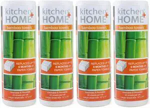 Paper Towel Alternative Heavy Duty Washable Reusable Rayon Towels Made From Bamboo - One roll replaces 6 months of towels! 4 Pack Paper Towel Alternative Heavy Duty Washable Reusable Rayon Towels Made From Bamboo - One roll replaces 6 months of towels! 4 Pack