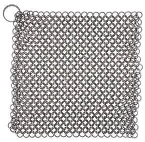 Chainmail Scrubber Cleaner 7.8" x 7.8" Premium 316L Stainless Steel Scrubber for Cast iron Pots,Pan, BBQ Grill, Wok and All Kitchenware Items - Stainless Steel Chainmail Scrubber Cleaner 7.8" x 7.8" Premium 316L Stainless Steel Scrubber for Cast iron Pots,Pan, BBQ Grill, Wok and All Kitchenware Items - Stainless Steel
