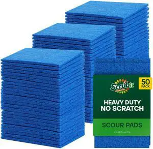 50 Pack Scouring Pad - Heavy Duty Scrub Pads for Cleaning Dishes - Non-Scratch Reusable Scrubbing - Blue 50 Pack Scouring Pad - Heavy Duty Scrub Pads for Cleaning Dishes - Non-Scratch Reusable Scrubbing - Blue
