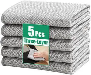 Multipurpose Non-Scratch Silver Fiber Dishwashing Cloths, Reusable Cleaning Rags, Scrubbing Pads for Dishes, Glass, Stainless Steel - 5 Pack Multipurpose Non-Scratch Silver Fiber Dishwashing Cloths, Reusable Cleaning Rags, Scrubbing Pads for Dishes, Glass, Stainless Steel - 5 Pack
