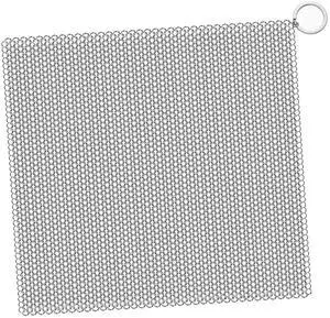 316L Stainless Steel Cast Iron Cleaner, Chainmail Scrubber,Kitchen Tool,Chain Mail Scrubber Cast Iron,for Hard Anodized Cookware, Pre-Seasoned Pans etc (10CM*10CM) 316L Stainless Steel Cast Iron Cleaner, Chainmail Scrubber,Kitchen Tool,Chain Mail Scrubber Cast Iron,for Hard Anodized Cookware, Pre-Seasoned Pans etc (10CM*10CM)
