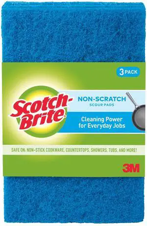 Scotch-Brite Zero Scratch Scour Pads, 6 in. x 3.8 in. (Blue) / 3-Pack Scotch-Brite Zero Scratch Scour Pads, 6 in. x 3.8 in. (Blue) / 3-Pack