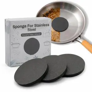 Stainless Steel Sponge 3-Pack, Scratch-Free Metal Sponge for Stainless Steel Pans Cookware Sinks, Heavy Duty Removes Burnt-On Stains Baked Grease, Flexible Reusable Kitchen Cleaning Sponge Stainless Steel Sponge 3-Pack, Scratch-Free Metal Sponge for Stainless Steel Pans Cookware Sinks, Heavy Duty Removes Burnt-On Stains Baked Grease, Flexible Reusable Kitchen Cleaning Sponge