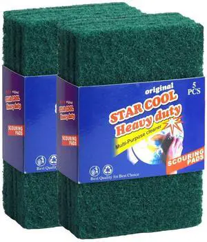 Heavy Duty Scrub Sponge, Scratch Free Dual-Sided Dishwashing Sponge, Scouring Pad for Home Kitchen, Sink, Dish, Bathtub, Wall, 10 Pack Heavy Duty Scrub Sponge, Scratch Free Dual-Sided Dishwashing Sponge, Scouring Pad for Home Kitchen, Sink, Dish, Bathtub, Wall, 10 Pack